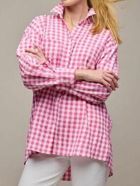 Studio 1886 Gingham Button Down Top
